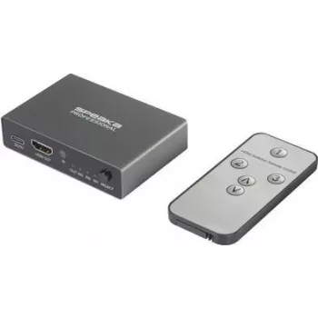 SpeaKa Professional SP-HDS-210 3 prievadų HDMI jungiklis, Ultra HD 7680 x 4320 pikselių (SP-10461504)