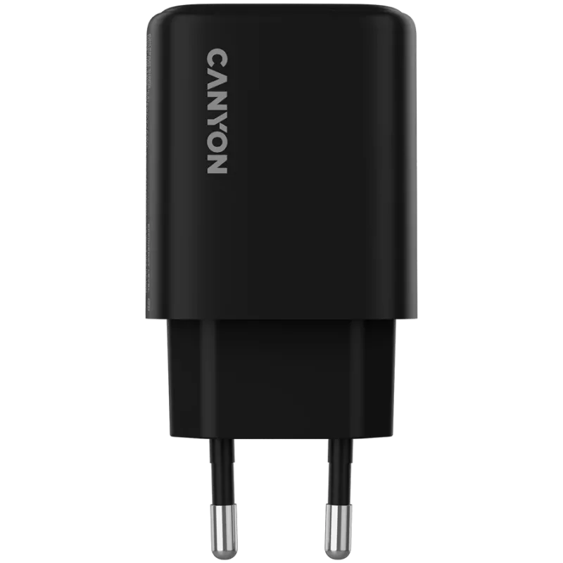 CANYON OnCharge 250 25W 1xPD 1xQC EU juodas įkroviklis