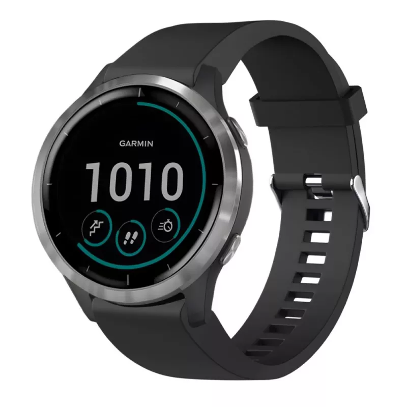 Silicinė laikrodžio juostelė FIXED, skirta Garmin QuickFit 20 mm, juoda