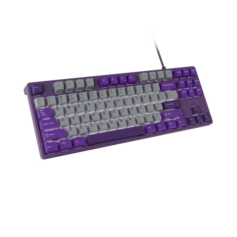 NATEC Fury Gaming Klaviatūra Kanabo K2 US balta foninė šviesa pilka-violetinė