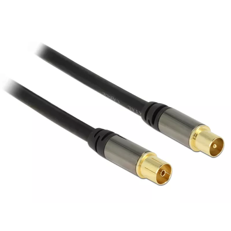 Koaksialinis kabelis DeLOCK 88924 IEC RG-6/U 3 m Juodas