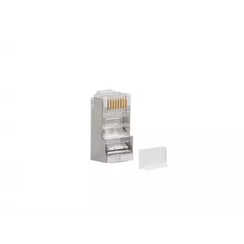 LANBERG PLS-6000 RJ-45 kištukas, Cat6 F/UTP, permatomas baltas, 100 vnt.