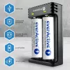 Baterijų įkroviklis everActive LC200 buitinis USB, 2 lizdai, Li-Ion, palaiko A/AA/AAA/AAAA/C/D, 5 V įėjimas, 4,2 V išėjimas, juodas