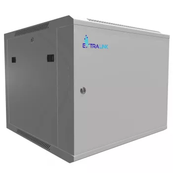 Extralink sieninis stovo korpusas 9U 600x600 ASP pilkas, metalinėmis durelėmis