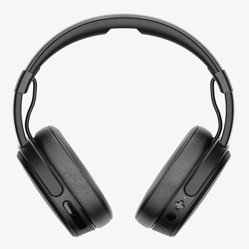 Ausinės Skullcandy Crusher Wireless – juodos, aplinkausinės, Bluetooth ir 3,5 mm, sulankstomos, 40 h baterija