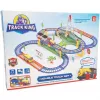 Traukinio bėgių rinkinys King Extralink Kids su lokomotyvu ir baterijomis varomu automobiliu
