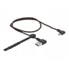 USB laidas DeLOCK EASY-USB 2.0, A tipo (vyriškas) į Micro-B (vyriškas, reversinis), 0,5 m, juodas