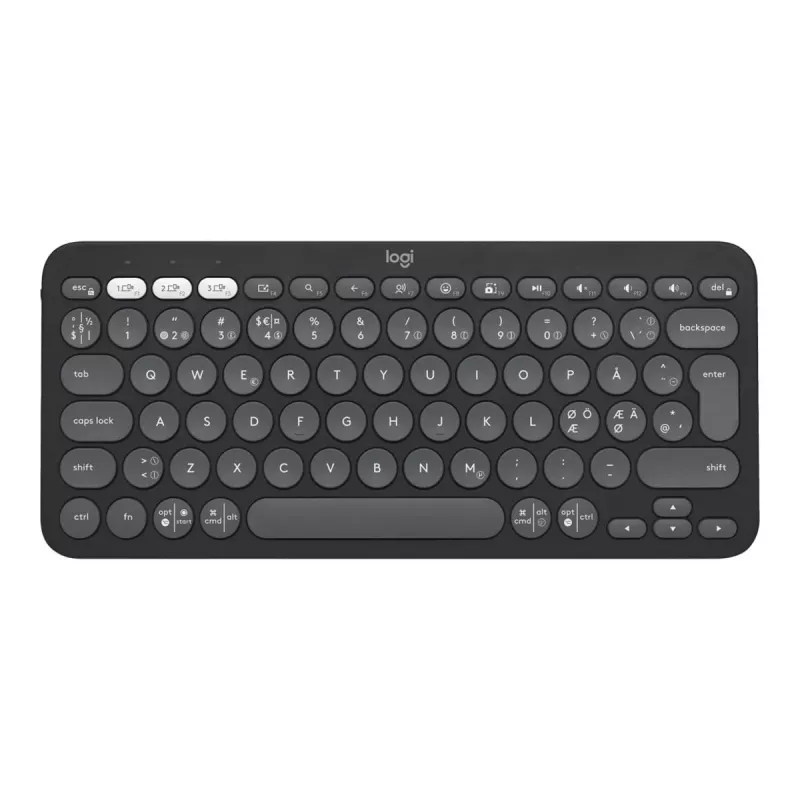 Logitech Pebble Keys 2 K380s belaidė klaviatūra – Bluetooth LE – QWERTY išdėstymas (šiaurietiškas) – tamsiai pilka (920-011879)