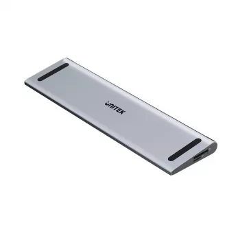 Unitek D1106AGY01 USB-C triguba 4K dokų stotis su KVM, 3x USB-A, 5x USB-C, HDMI×2, DP×1, RJ-45, SD kortelių skaitytuvas, 3840×2160@60Hz, aliuminis