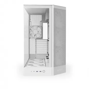 PC korpusas Midi Tower NZXT H9 Flow RGB+ — Baltas, ATX/EATX/Micro-ITX, grūdintas stiklas, 3x140mm priekyje + 1x120mm gale