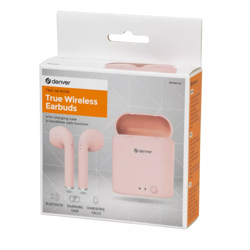 Belaidės ausinės Denver TWE-46ROSE