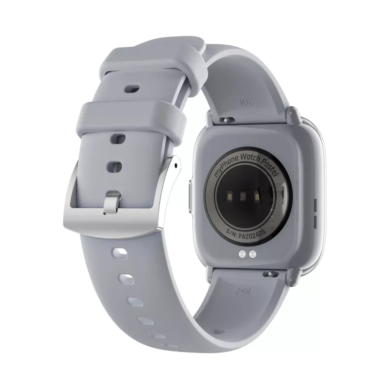 myPhone Watch Pastel išmanusis laikrodis, 4,45 cm (1,75 colio) AMOLED, 390 x 450 taškų, Bluetooth 5.3, atsparus vandeniui, sidabriškai pilkas