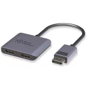 DisplayPort skaidytuvas MicroConnect MC-DP-2XDP — DisplayPort į 2x DisplayPort signalo kopijavimo įrenginys