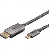 USB-C į DisplayPort adapterio laidas, 4K 60Hz, juodas/sidabrinis, 2 m, pintas