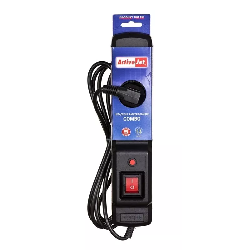 Activejet COMBO 3GN 5M juodas ilgintuvas su laidu