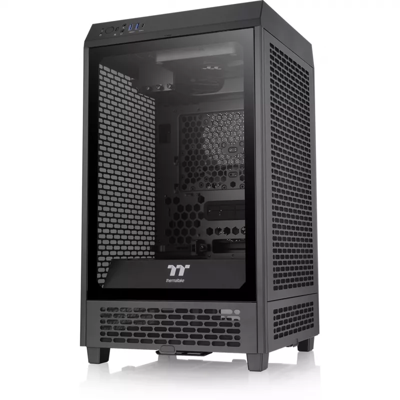 Thermaltake The Tower 200, Mini Tower korpusas, juodas, grūdintas stiklas