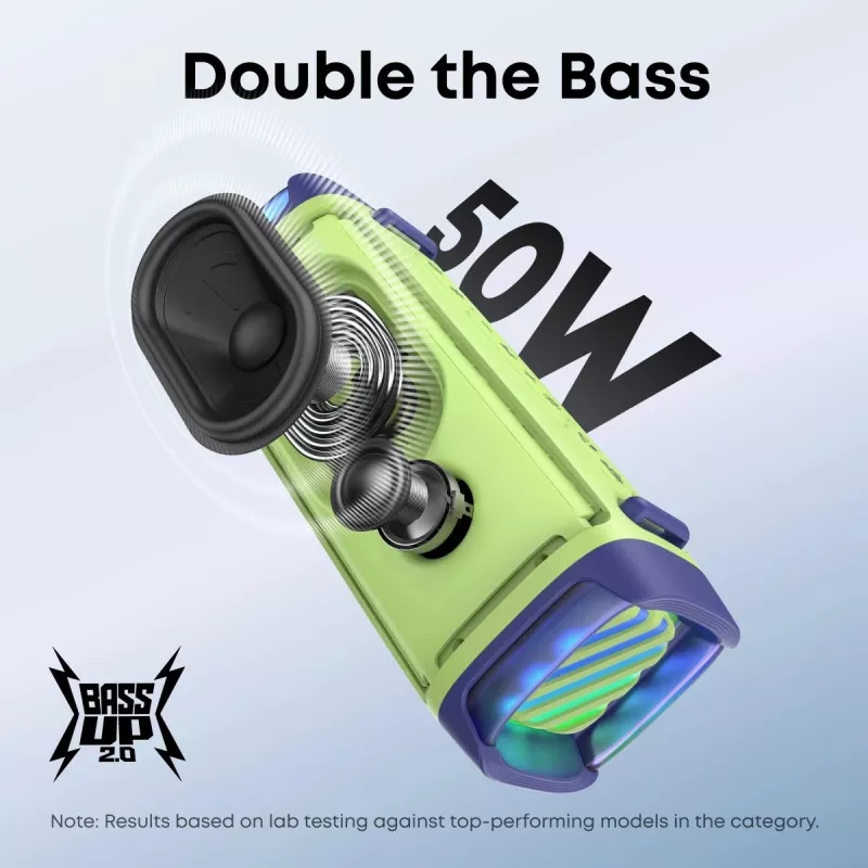 Porterinis garsiakalbis Anker Soundcore Boom 3i — 50W, Bluetooth, vandeniui atsparus, žalias