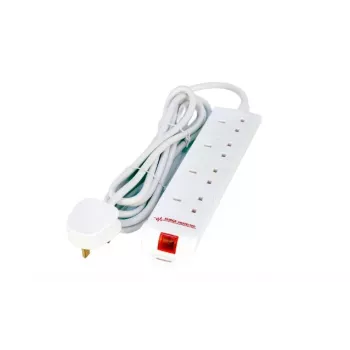 Microconnect MC-UKSURGESTRIP4-2M ilgintuvas su apsauga nuo viršįtampių, 4 lizdai, 2 m, baltas