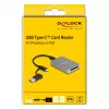 DeLOCK USB Type-C kortelių skaitytuvas CFexpress XQD aliuminis pilkas 10000 Mbit/s
