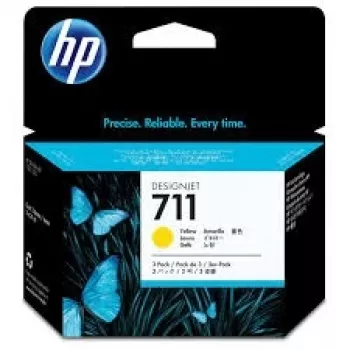 HP 711 3 vnt. (CZ136A) kasetė, geltona