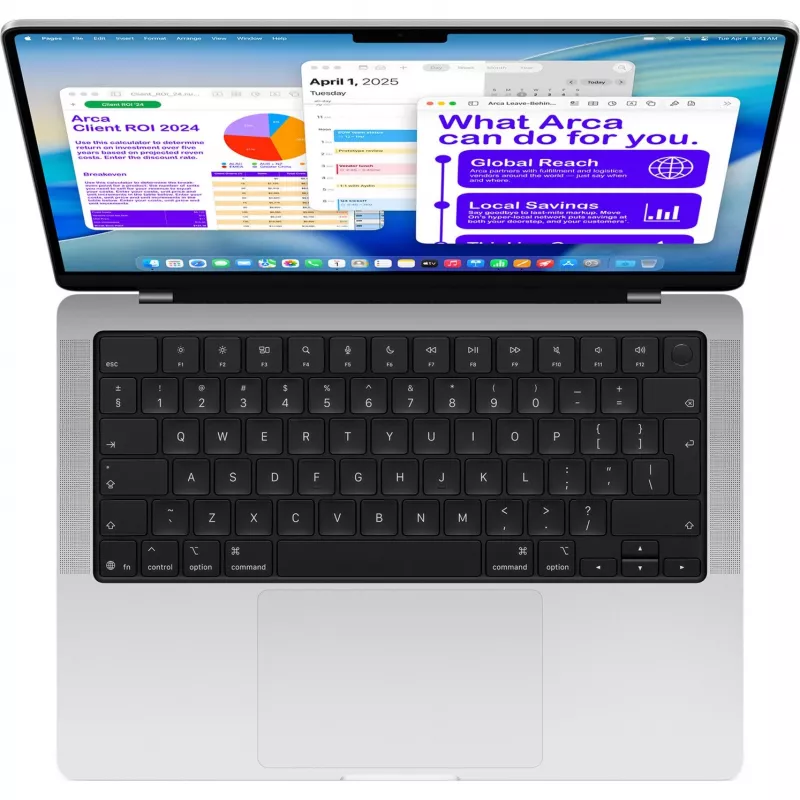 Apple MacBook Pro Space Black MDE04D/A - 35,6 cm (14''), M5 10 branduolių procesorius, 10 branduolių GPU, 16 GB RAM, 512 GB SSD /be maitinimo šaltinio