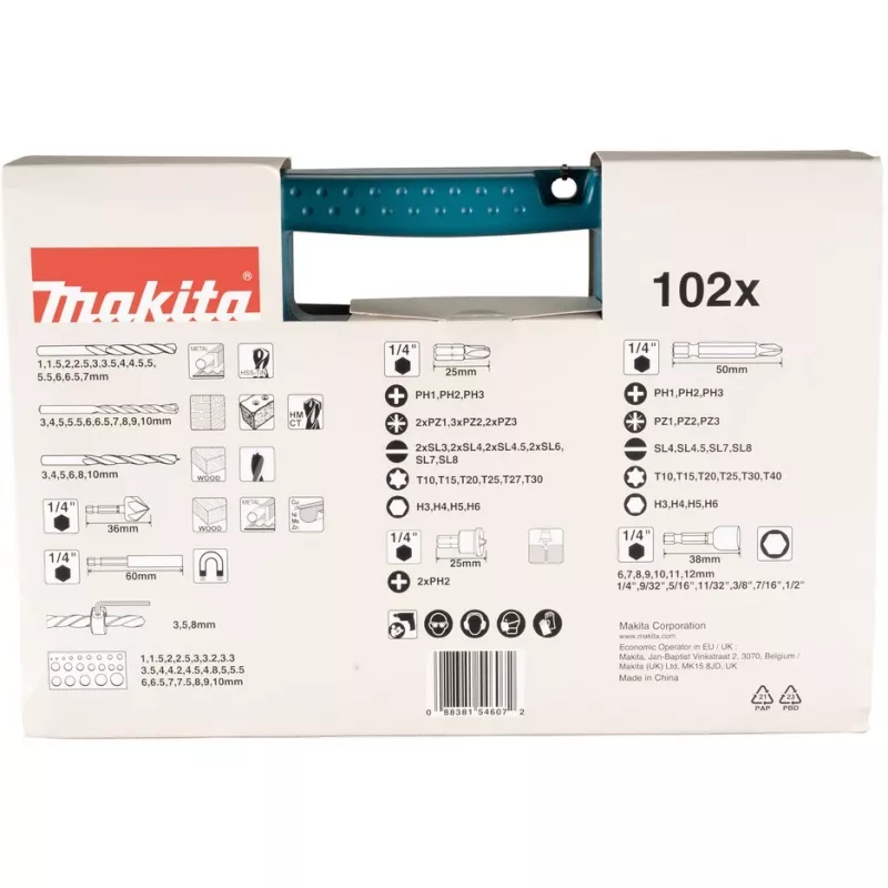 Gręžtų ir antgalių rinkinys B-68432 (102 vnt.)