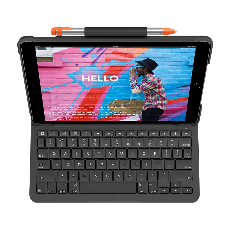 Klaviatūra Logitech Slim Folio iPad (7, 8 ir 9 kartai)