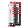 ARMAC MULTI M3 apsauginis ilgintuvas, 3 kištukiniai lizdai, 3 m laidas, pilkas
