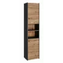 Vonios spintelė Topeshop S40 ANTRACYT/ARTISAN, laisvai pastatoma, 400×300×1700 mm, 6 lentynų, 2 durys