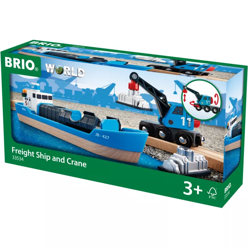 BRIO Lift and Load krovininis laivas su kranu
