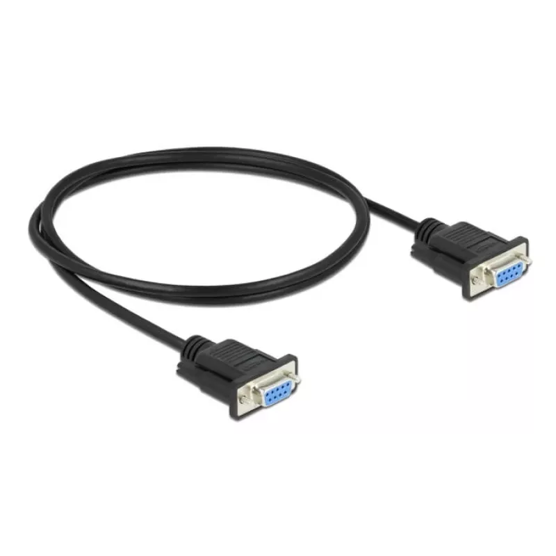 DeLOCK 86608 Serijinis kabelis RS-232 Sub-D9 1m Juodas