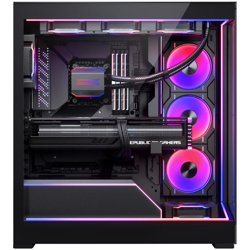 Phanteks NV5 Premium DRGB rinkinys su maitinimo šakotuvu, 3x išoriniam rėmui, 1x pagrindinės plokštės kabelių dangtelis - juoda