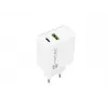 Sieninis greitasis įkroviklis NATEC RIBERA 12V 20W USB-C PD 3.0 + USB-A Samsung AFC Baltas