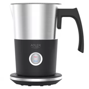 Automatinis pieno putos plaktuvas Adler AD 4497 — nerūdijantis plienas, 600W, putos 120 ml / šildymas 300 ml, karštas ir šaltas