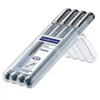 Finelineris Staedtler pigment liner 308 juodas 4 vnt