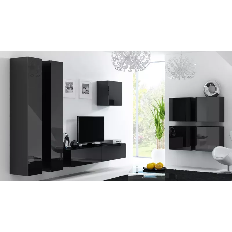 Cama TV stovas VIGO '180' 30/180/40 juodas/juodas blizgus