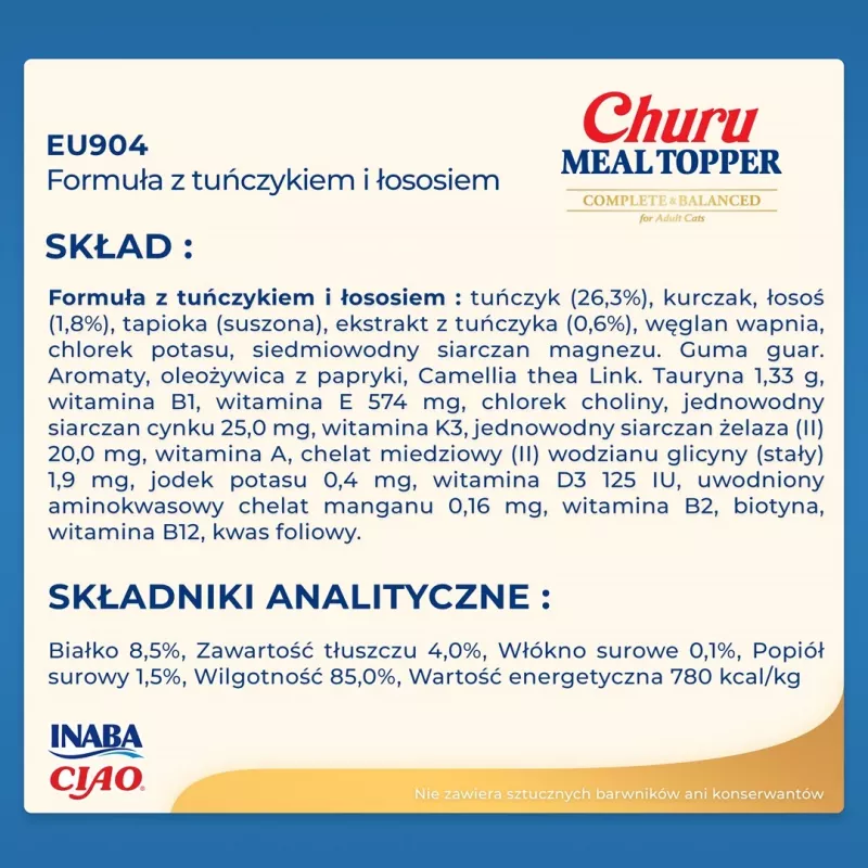INABA Churu Meal Topper Tuna su lašiša, 4 x 14 g pakeliai