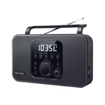 Nešiojamas radijo imtuvas Muse M-091 R — FM/AM, LCD ekranas, maitinimas iš tinklo arba AA/D baterijų, juodas