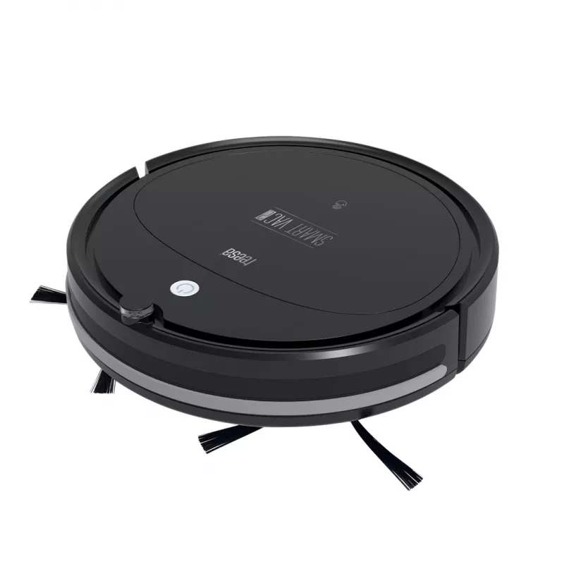 Robotinis dulkių siurblys TEESA Smart VAC 2 – juodas, apvalus, 1000 Pa, Wi-Fi