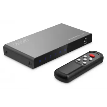 Digitus 4K HDMI jungiklis 3x1 juodas metalinis 18 Gbit/s