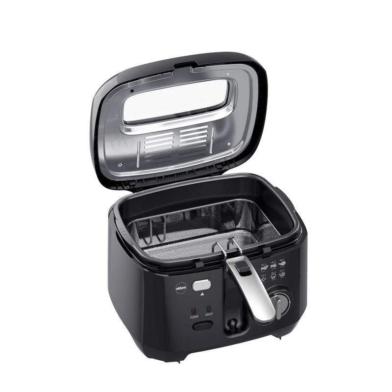 ELDOM Fryer FREET, 2,5 L, 400 g bulvytėms, temperatūros reguliatorius, išimamas aliejaus bakas, juoda