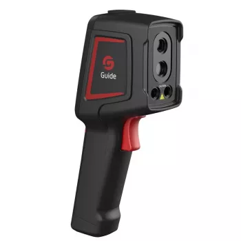 Termovizinis fotoaparatas Guide Sensmart E1+ — 120×90 px šiluminis jutiklis, 240×180 px maks., 2,4 colio LCD, Wi‑Fi, IP54, -20–550 °C