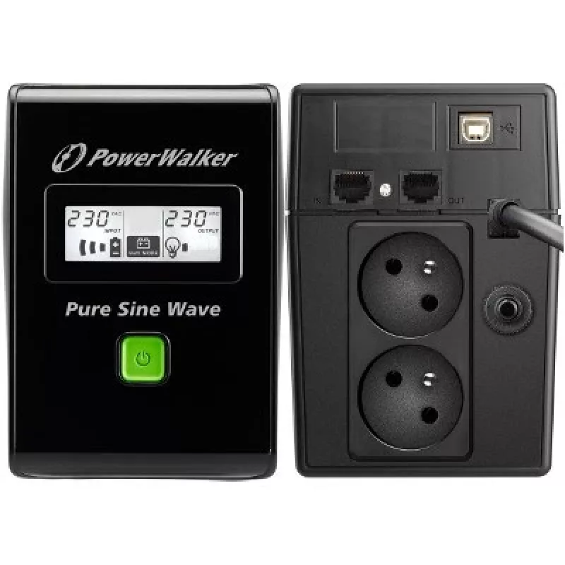 Nepertraukiamo maitinimo šaltinis PowerWalker VI 800 SW FR, linijinis-interaktyvus, 0,8 kVA, 480 W, 2 lizdai