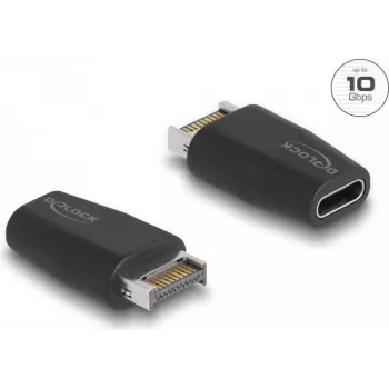 DeLOCK adapteris USB 10 Gbps Type-E Key A kištukas į USB Type-C lizdą juodas