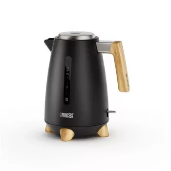 Elektrinis virdulys Princess 1.7 L 3000 W, nerūdijančio plieno korpusas, belaidis, smėlio/juodos spalvos