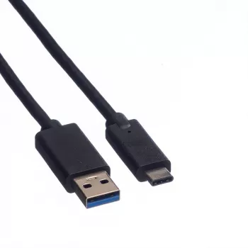 ROLINE USB laidas – USB Type C (kištukas) – 9 kontaktų USB Type A (kištukas) – 1 m (USB 3.1) – liejinis – juodas (11.02.9011)