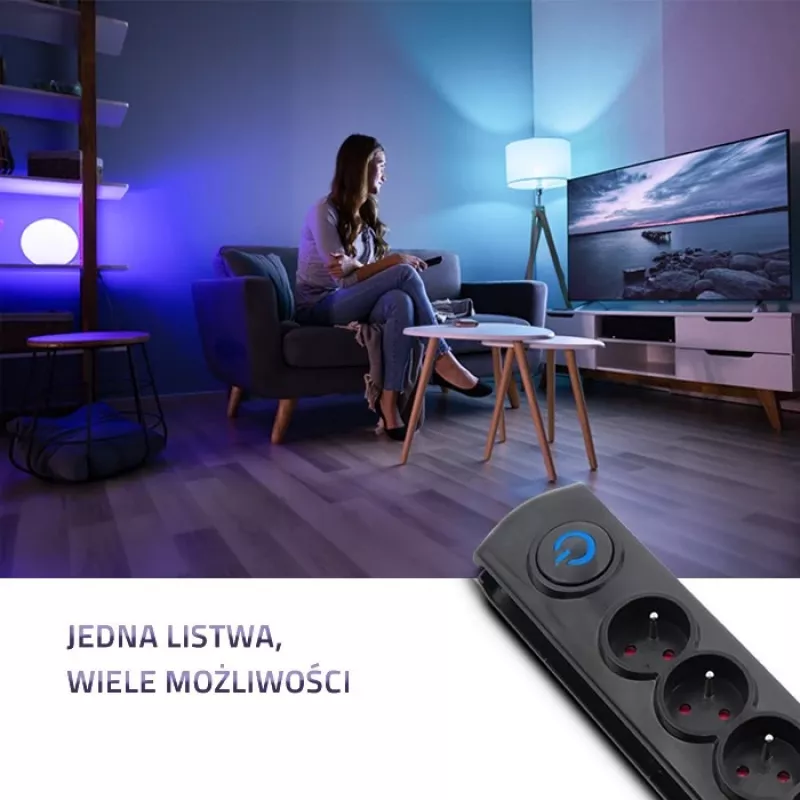 Apsauginis įtampos filtras Qoltec 50269 juodas 5 kištukiniai lizdai 230 V