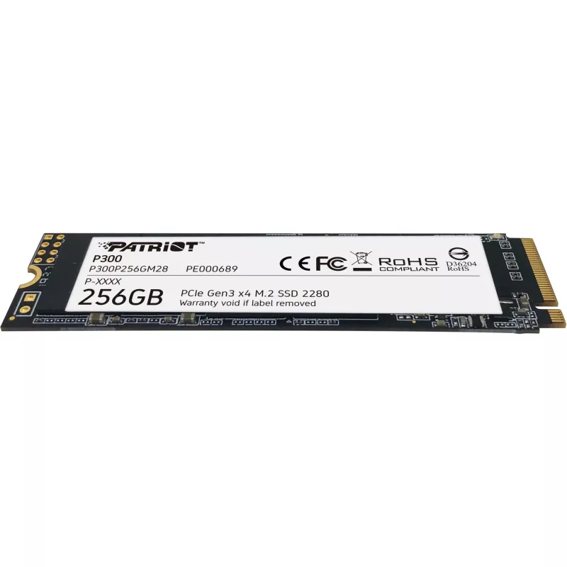M.2 NVMe SSD PATRIOT P300 256GB — M.2 2280, Skaitymas 1700 MB/s, Rašymas 1100 MB/s