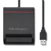 ID kortelių skaitytuvas QOLTEC Smart chip ID card scanner – USB, juodas, 84,5×65×16 mm, 63 g