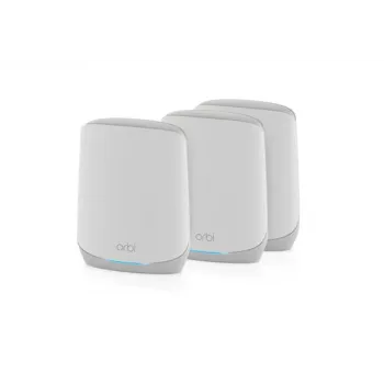 NETGEAR Orbi RBK763S Triju juostų (2,4 GHz / 5 GHz / 5 GHz) Wi-Fi 6 (802.11ax) maršrutizatoriaus rinkinys Baltas 7 vidinės antenos - RBK763S-100EUS